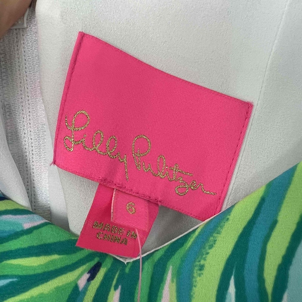 Lilly Pulitzer 6 Ivie Maxi Dress Kitten Around Fit & Flare Flutter Sleeve Lace - Picture 7 of 12